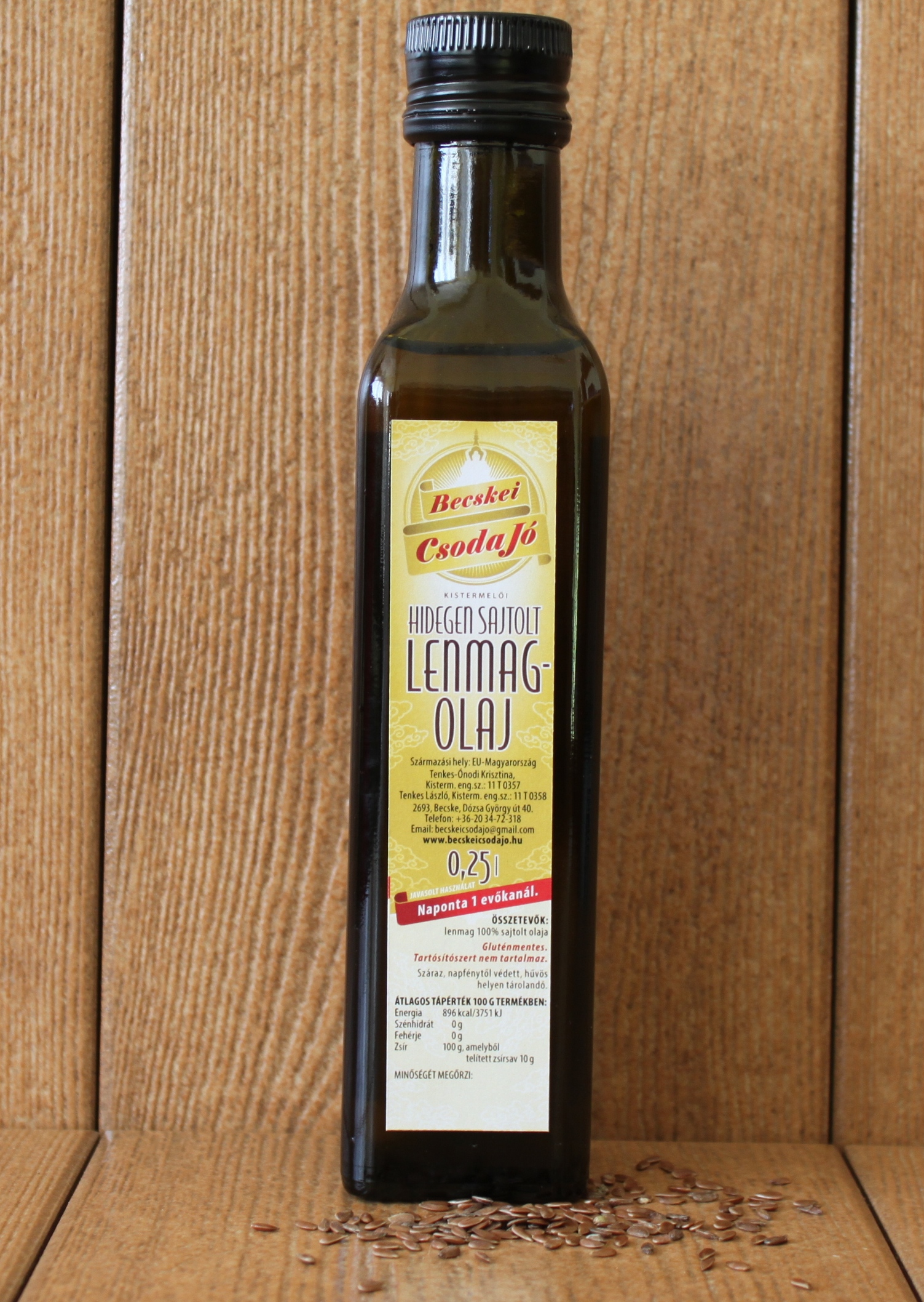 Hidegen sajtolt lenmagolaj (250 ml) Hidegen sajtolt lenmagolaj (250 ml)